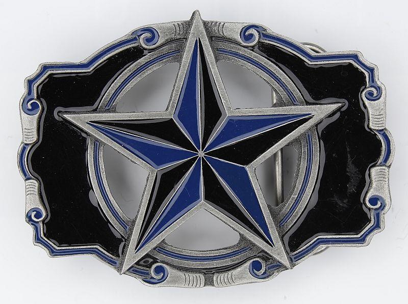 Gürtelschnalle - Blue And Black Nautic Star