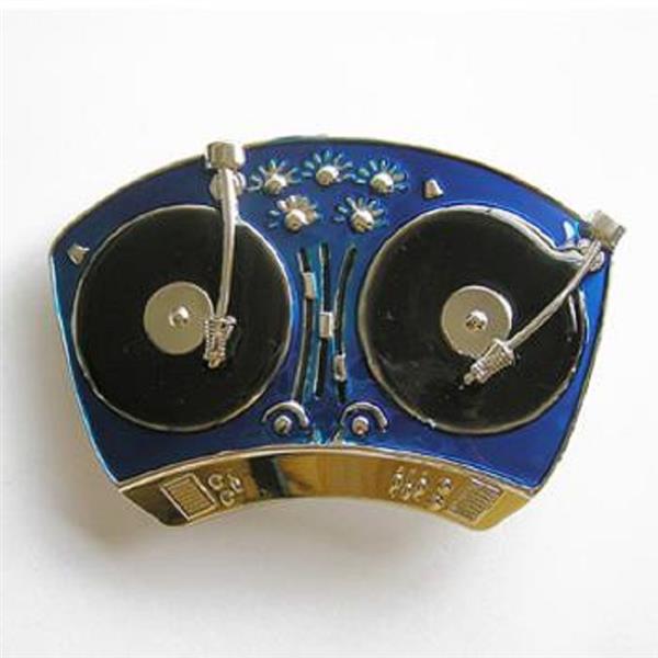Gürtelschnalle - Dj Turntable, Blau