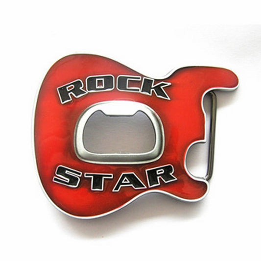 Gürtelschnalle - Rock Star Guitar Red