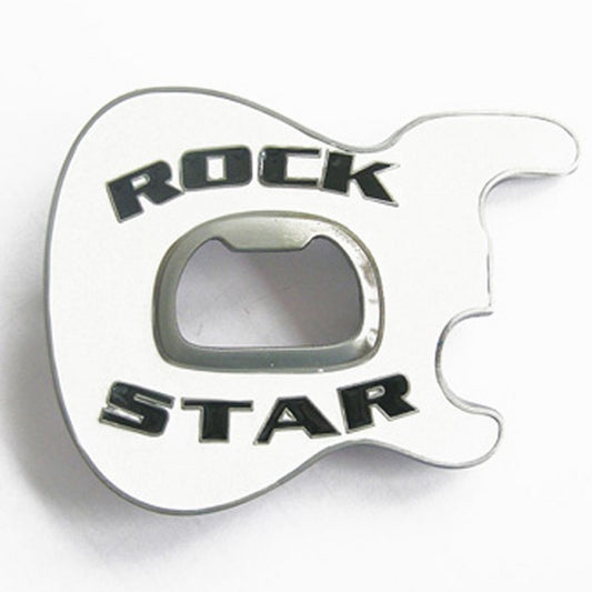 Gürtelschnalle - Rock Star Guitar White