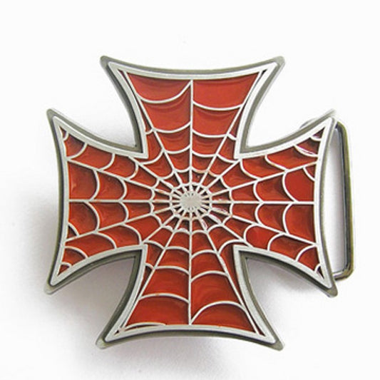 Gürtelschnalle - Iron Cross Spider Web