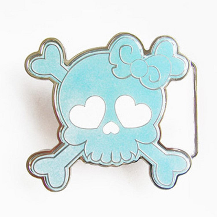 Gürtelschnalle - Girlie Skull Blue