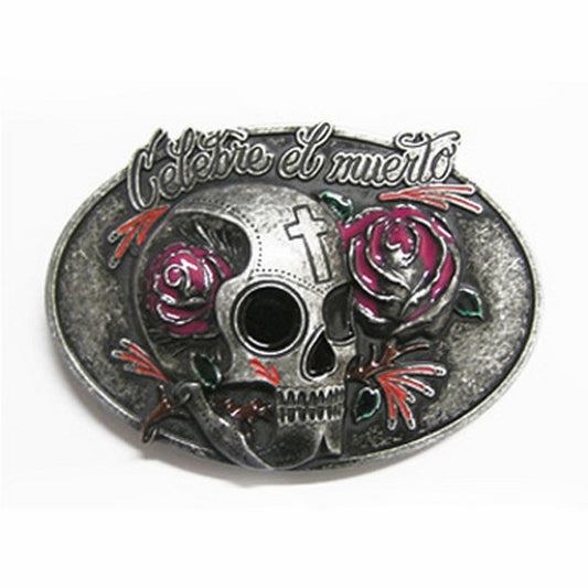 Gürtelschnalle - Skull Rose