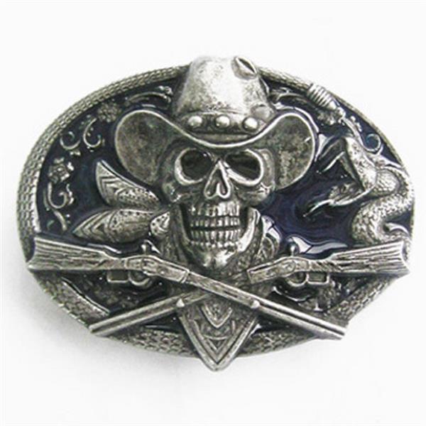 Gürtelschnalle - Cowboy Skull With Hat