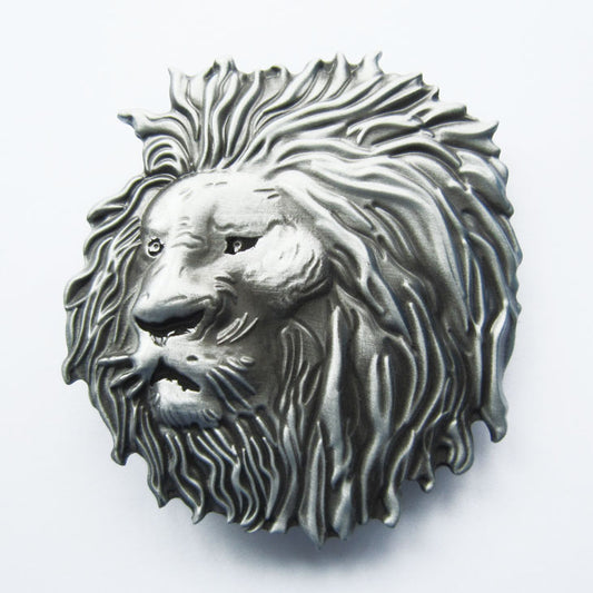 Gürtelschnalle - Lion Head Antique Silver Belt Buckle