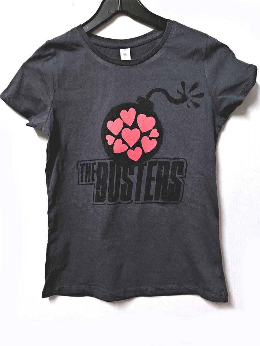 Girl-Shirt - Busters - Love Bombs - Dark Grey