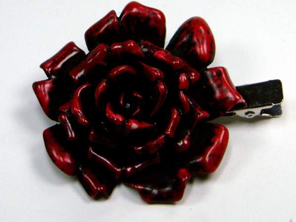 Haarklammer Rosen - Rot