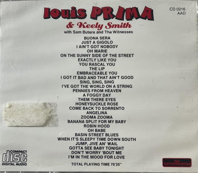 CD - Louis Prima & Keely Smith - Buona Sera