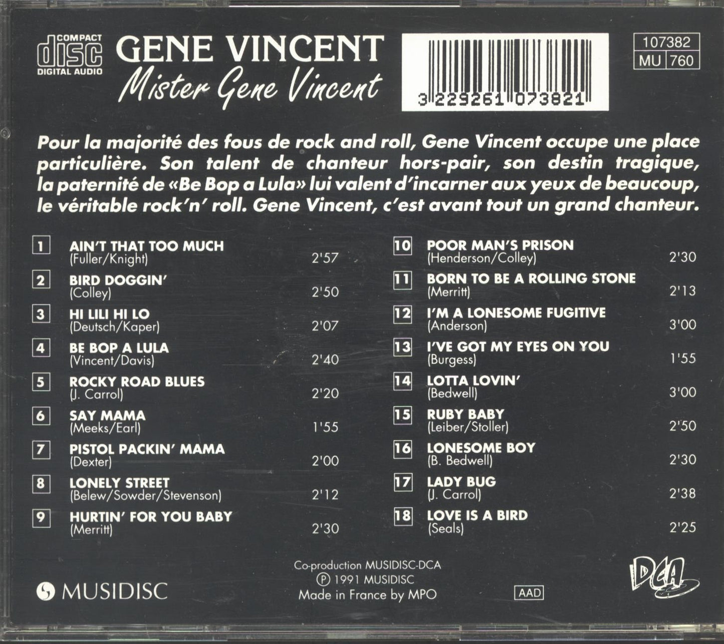 CD - Gene Vincent - Mister Gene Vincent