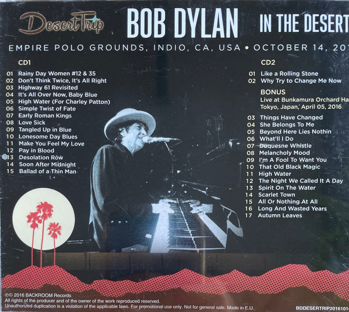 CD - Bob Dylan - October 14, 2016 - In The Desert