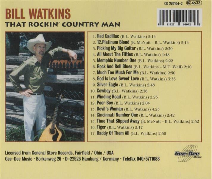 CD - Bill Watkins - That Rockin' Country Man