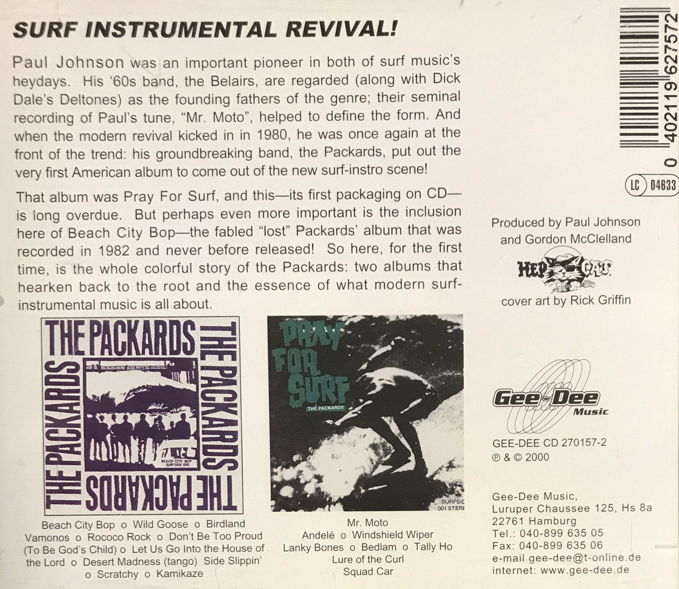 CD - Packards - Pray For Surf And Beach City Bop