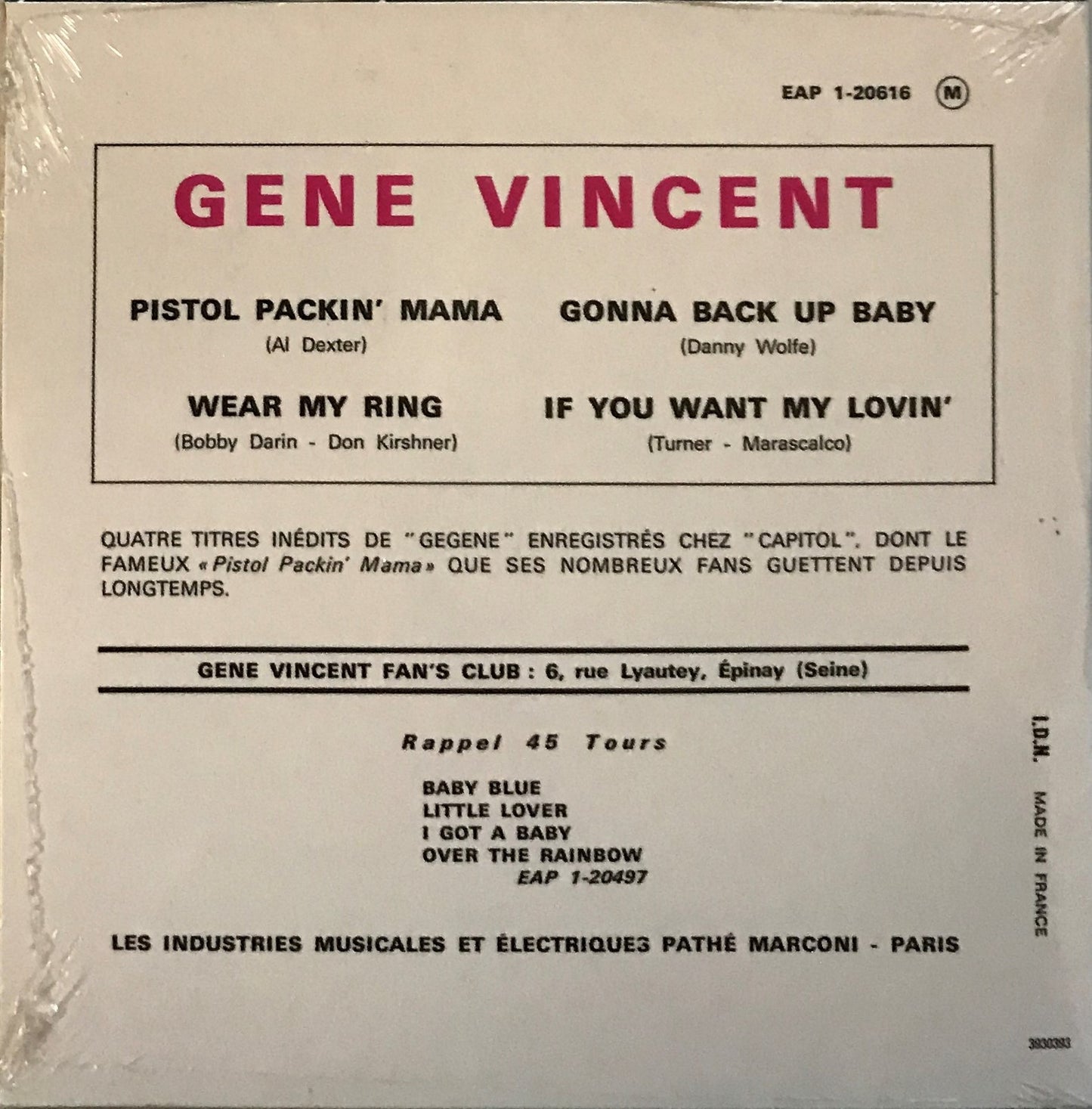 CD-Single - Gene Vincent - Pistol Packin' Mama