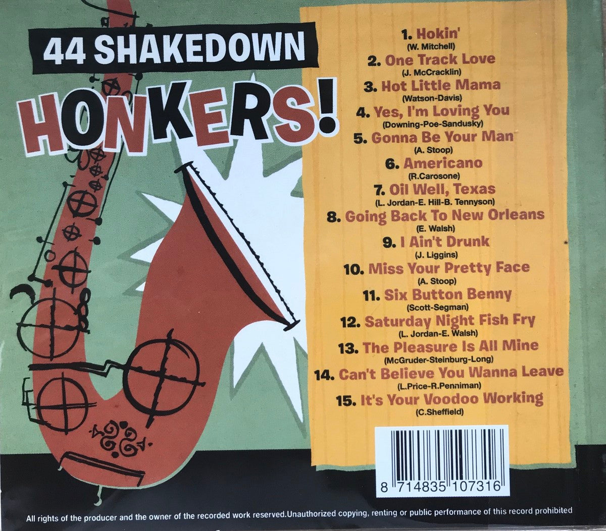CD - 44 Shakedown - Honkers!