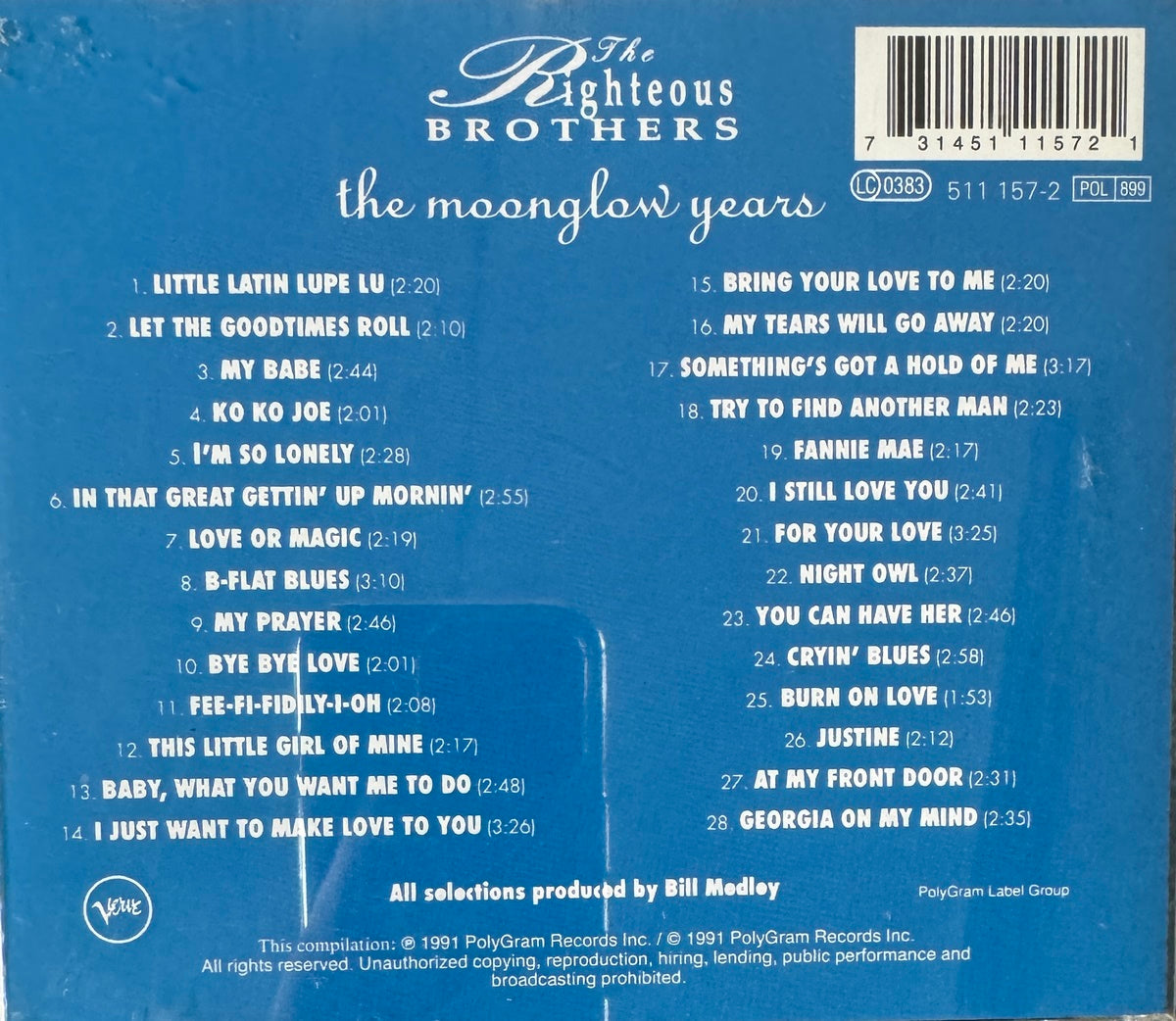 CD - Righteous Brothers - The Moonglow Years