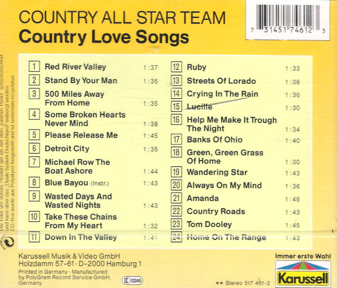 CD - Country All Star Team - Country Love Songs