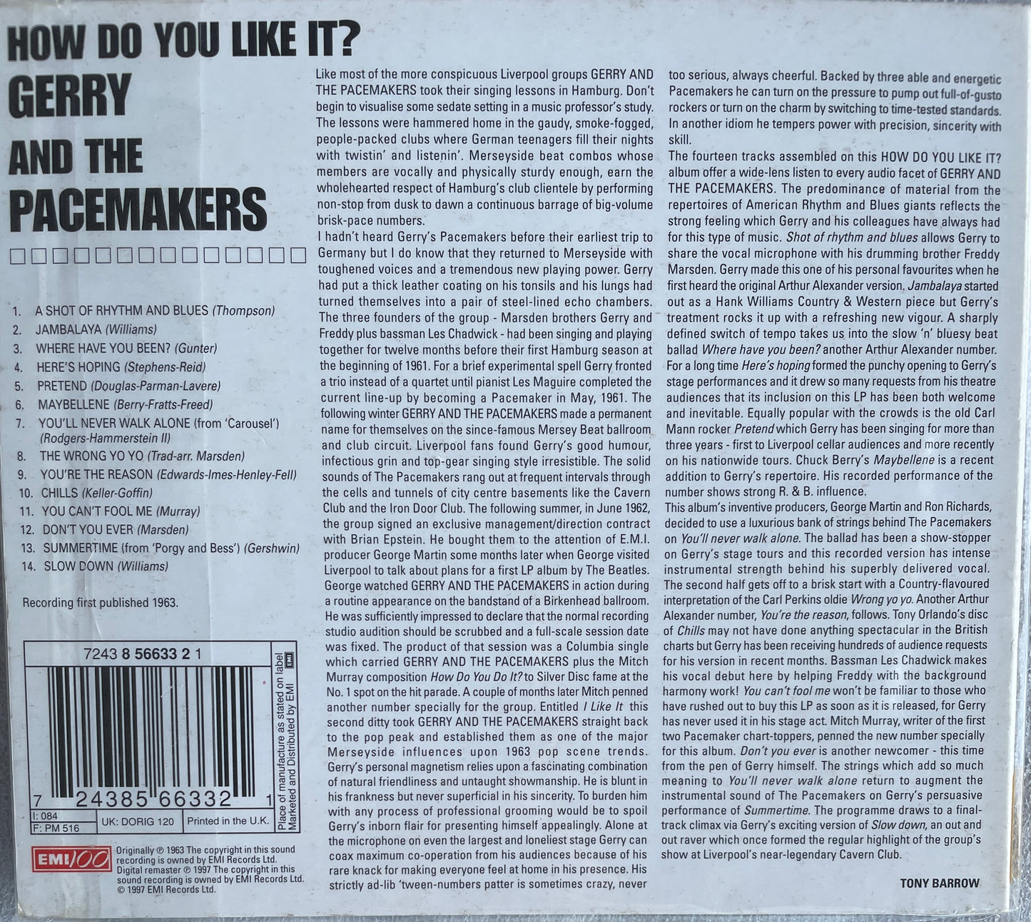 CD - Gerry & The Pacemakers - How Do You Like It?