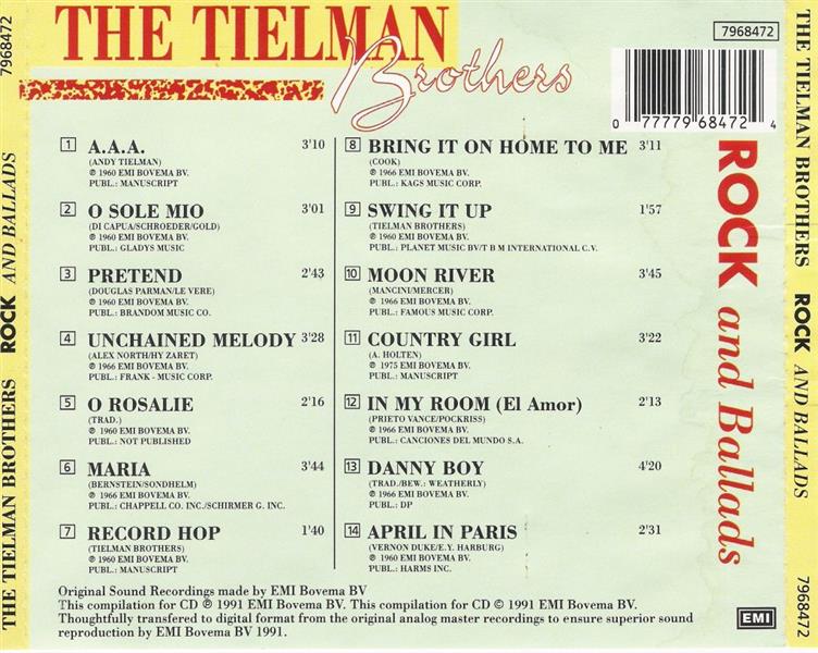 CD - Tielman Brothers - Rock And Ballads