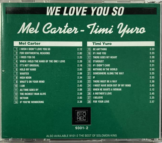 CD - Mel Carter Timi Yuro - We Love You So 28 Everlasting Love Songs