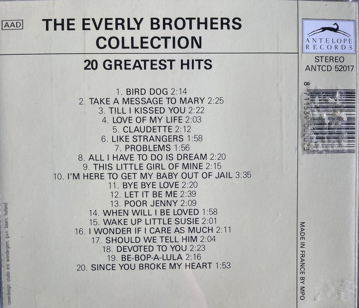 CD - Everly Brothers - Collection - 20 Greatest Hits