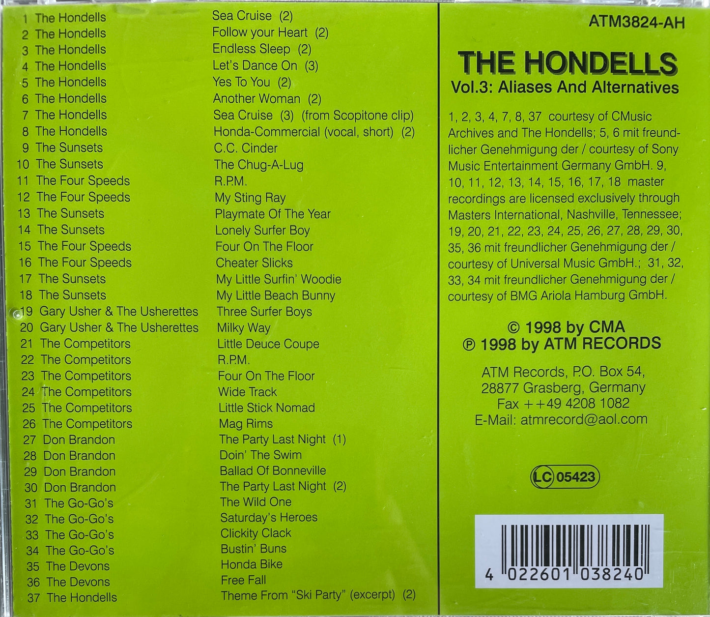 CD - Hondells - Aliases And Alternatives Vol. 3