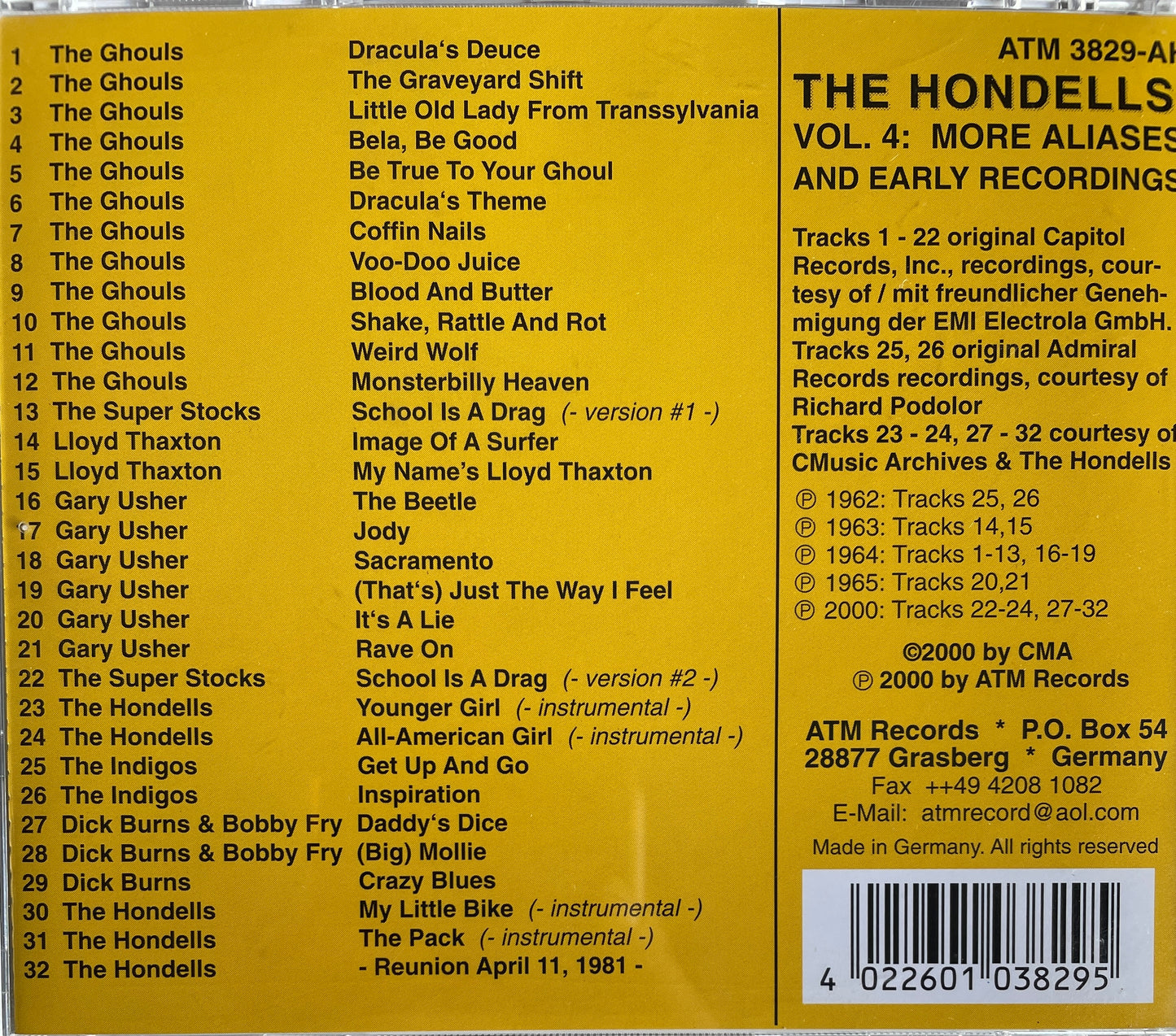 CD - Hondells - More Aliases And Alternatives Vol. 4