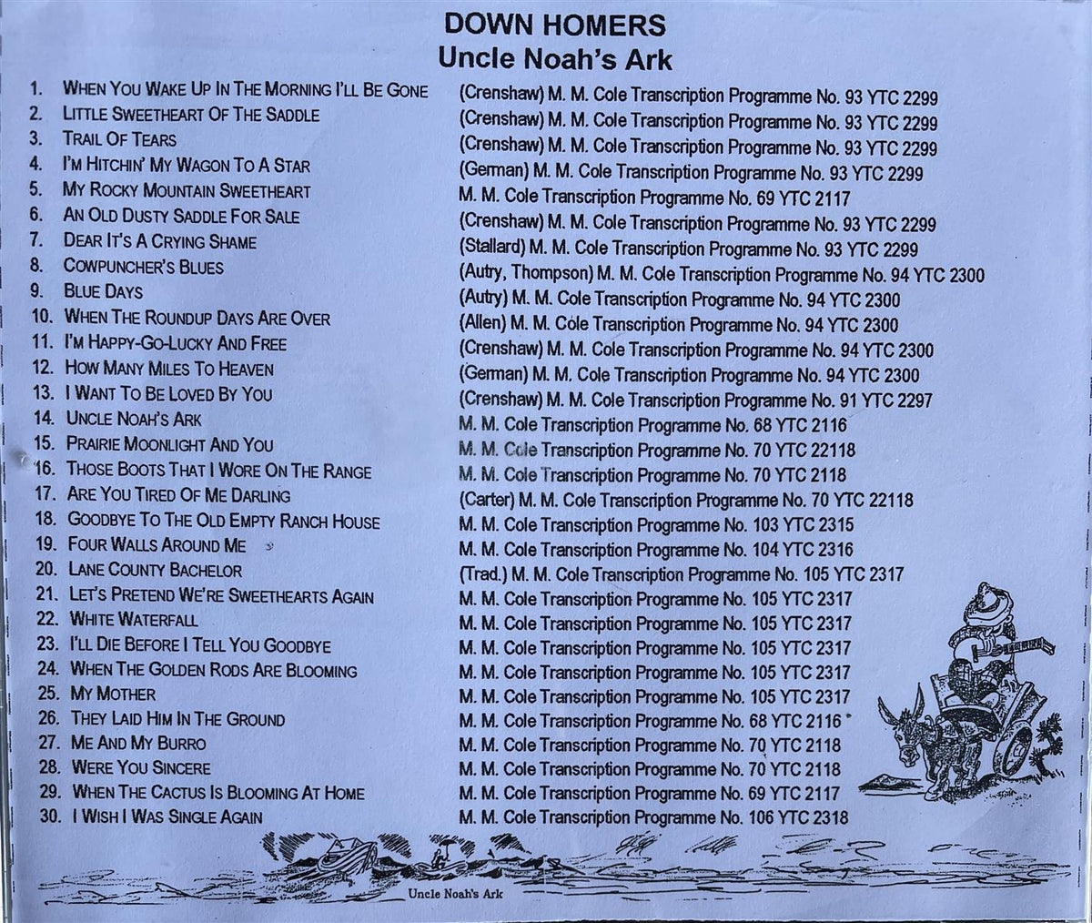 CD - Down Homers - Uncle Noah's Ark