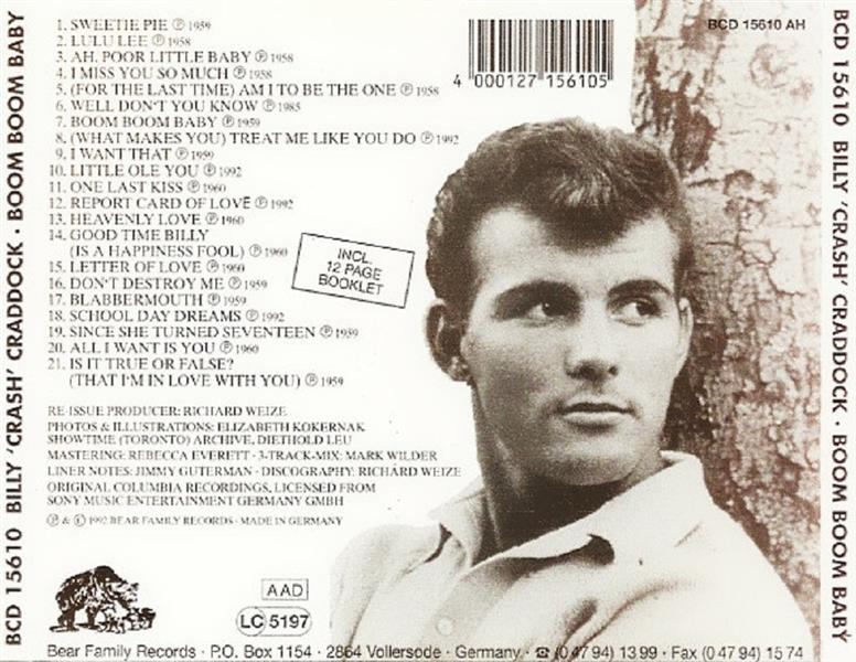 CD - Billy Craddock 'Crash' & - Boom Boom Baby