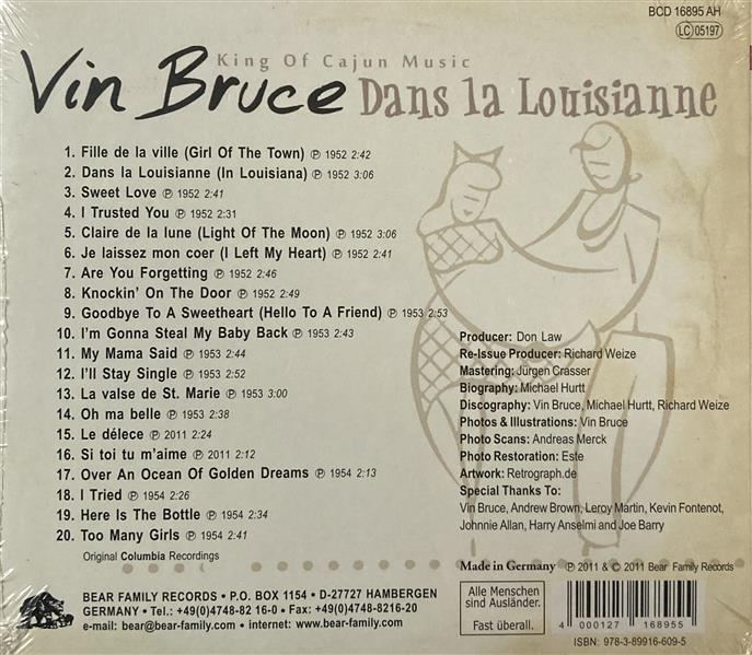 CD - Vin Bruce - Dans la Louisianne King of Cajun Music