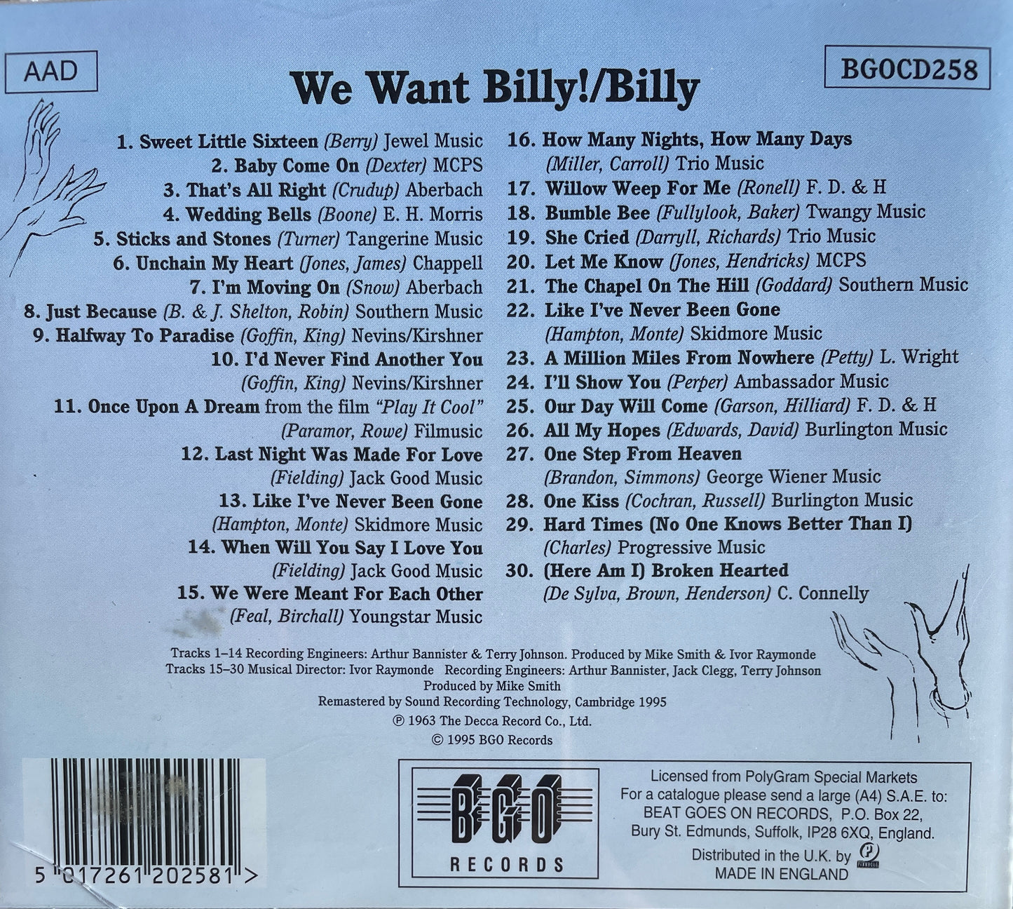CD - Billy Fury - We Want Billy!/ Billy
