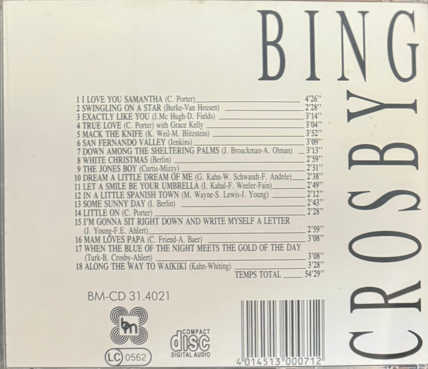 CD - Bing Crosby - Bella Musica