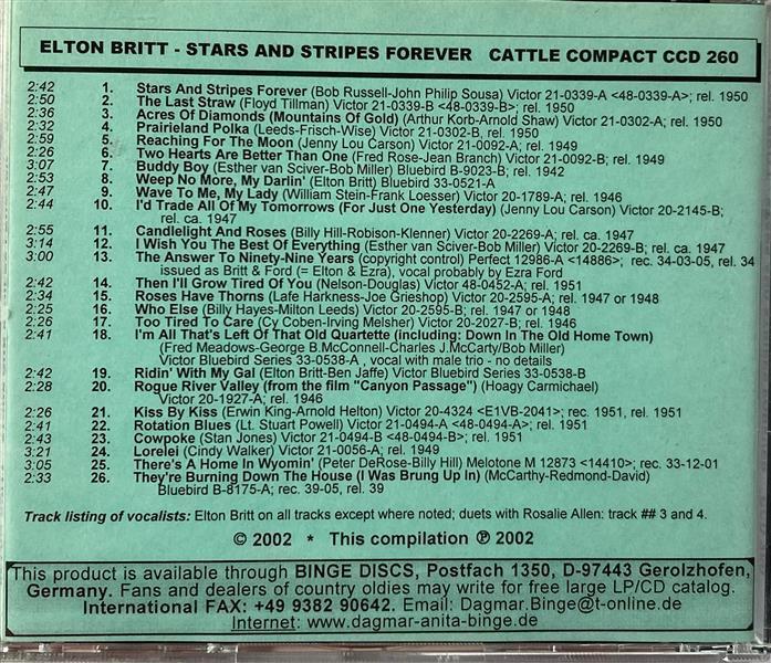 CD - Elton Britt - Stars And Stripes Forever