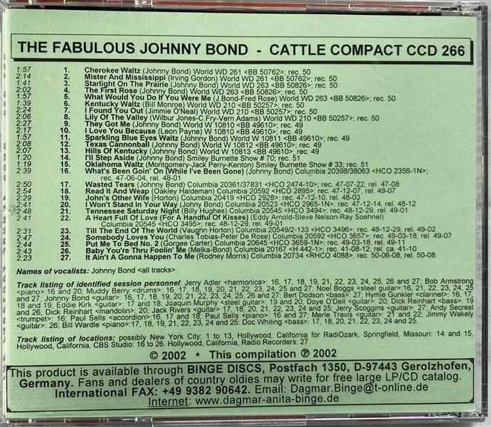 CD - Johnny Bond - The Fabulous Johnny Bond