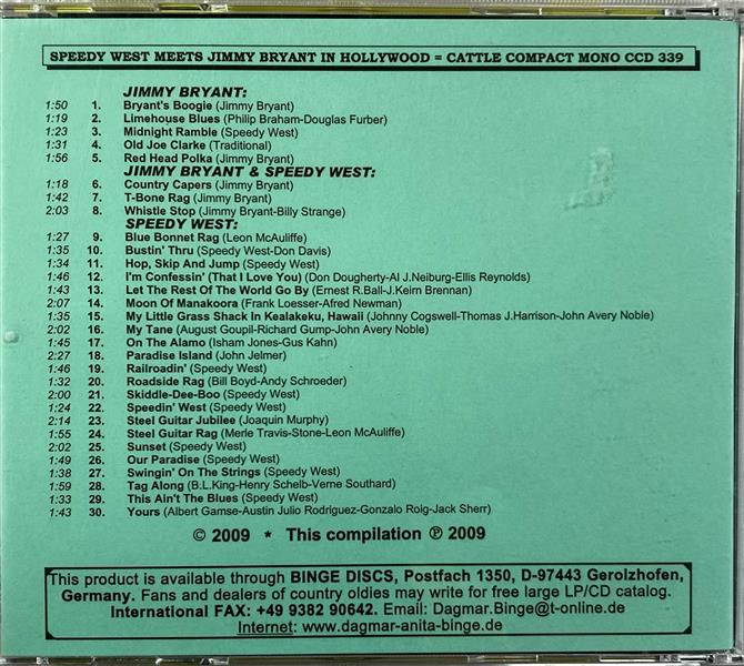 CD - Speedy West & Jimmy Bryyant - Speedy West Meets Jimmy Bryyant In Hollywood
