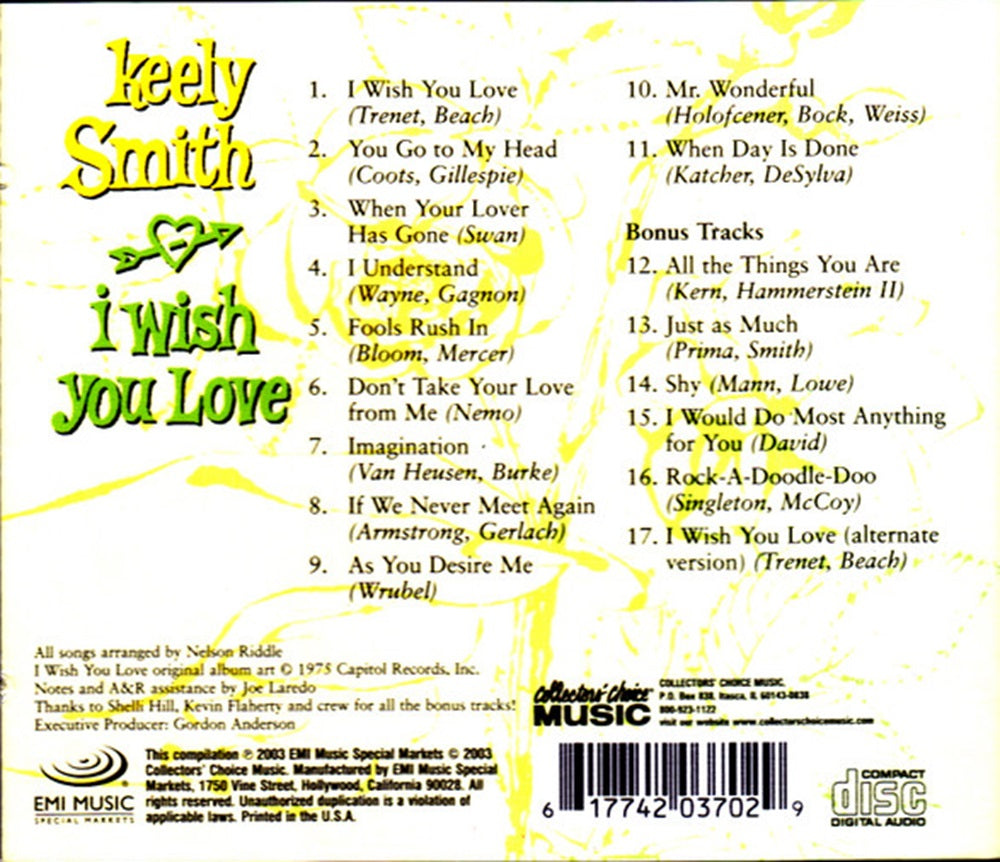 CD - Keely Smith - I Wish You Love