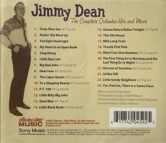CD - Jimmy Dean - The Complete Columbia Hits And More