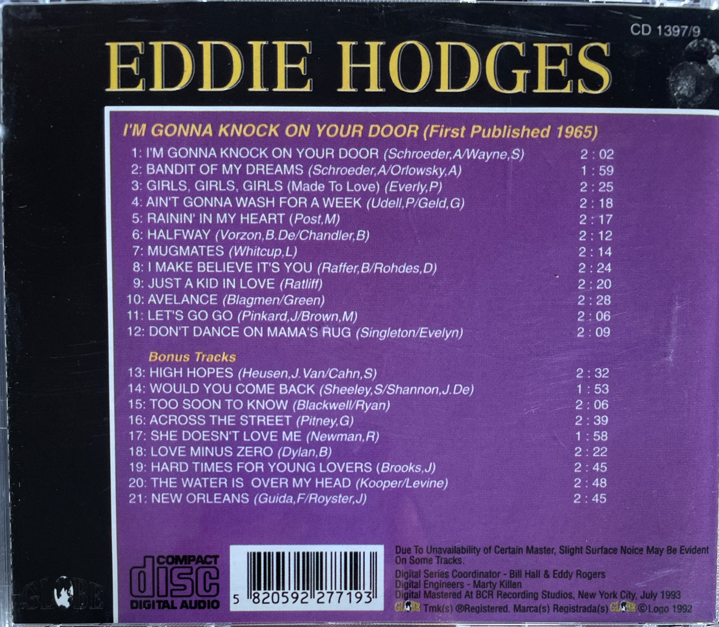 CD - Eddie Hodges - I'm Gonna Knock On Your Door - Collectors Gold Vol. 12