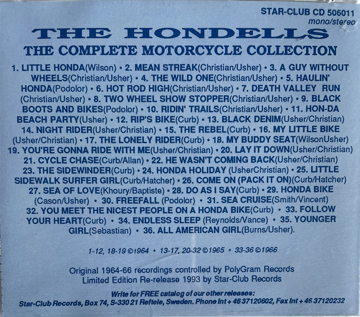 CD - Hondells - The Complete Motorcycle Collection