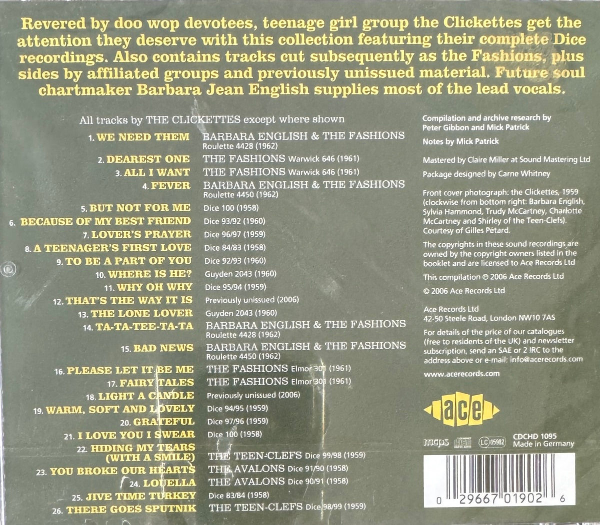 CD - Clickettes Meet The Fashions - Their Complete Dice Recordings