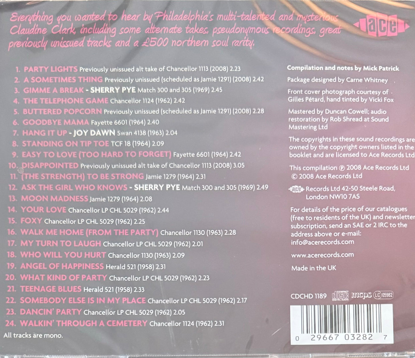 CD - Claudine Clark - Ask The Girl Who Knows The Best Of 1958-1969