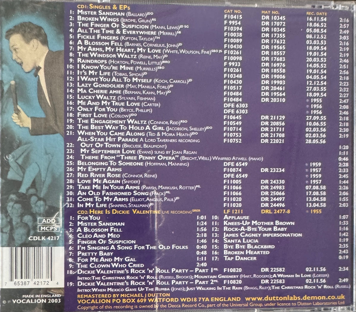 CD - Dickie Valentine - Here Is Dickie Valentine