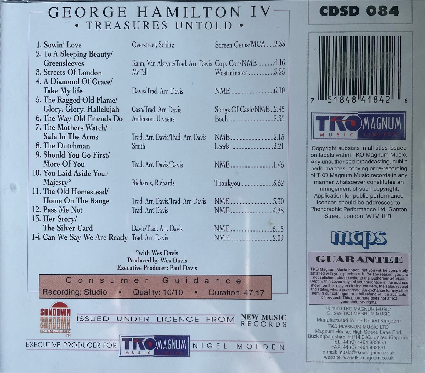 CD - George Hamilton IV - Treasures Untold