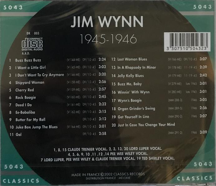 CD - Jim Wynn - 1945 - 1946 The chronological classics