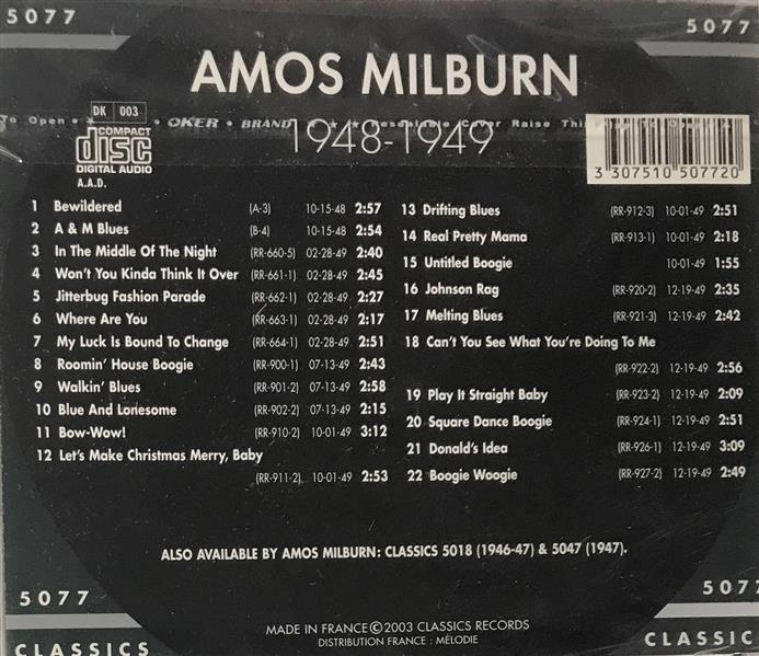 CD - Amos Milburn - Classics 1948-1949 The Chronological Classics