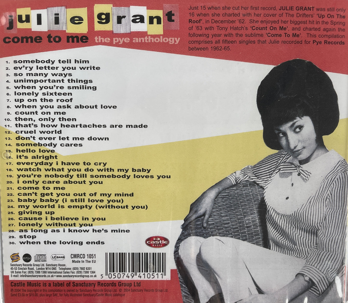 CD - Julie Grant - Come To Me The Pye Anthology