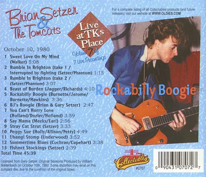 CD - Brian Setzer & The Tomcats - Early Live Recordings - Rockabilly Boogie - Vol. 7