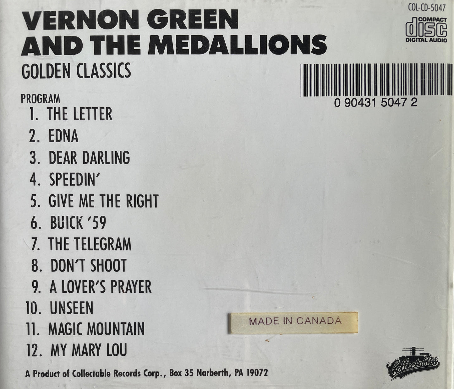 CD - Vernon Green And The Medallions - Golden Classics