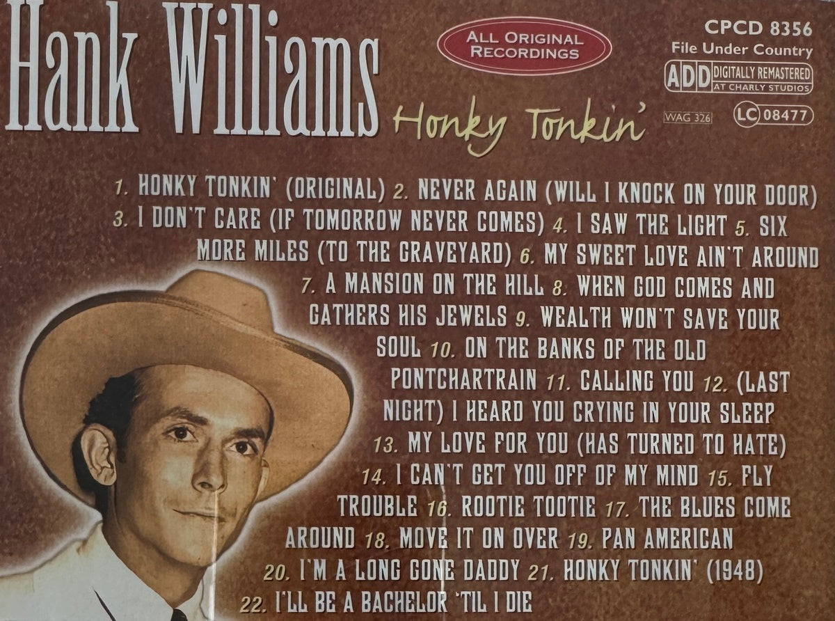 CD - Hank Williams - Honky Tonkin'