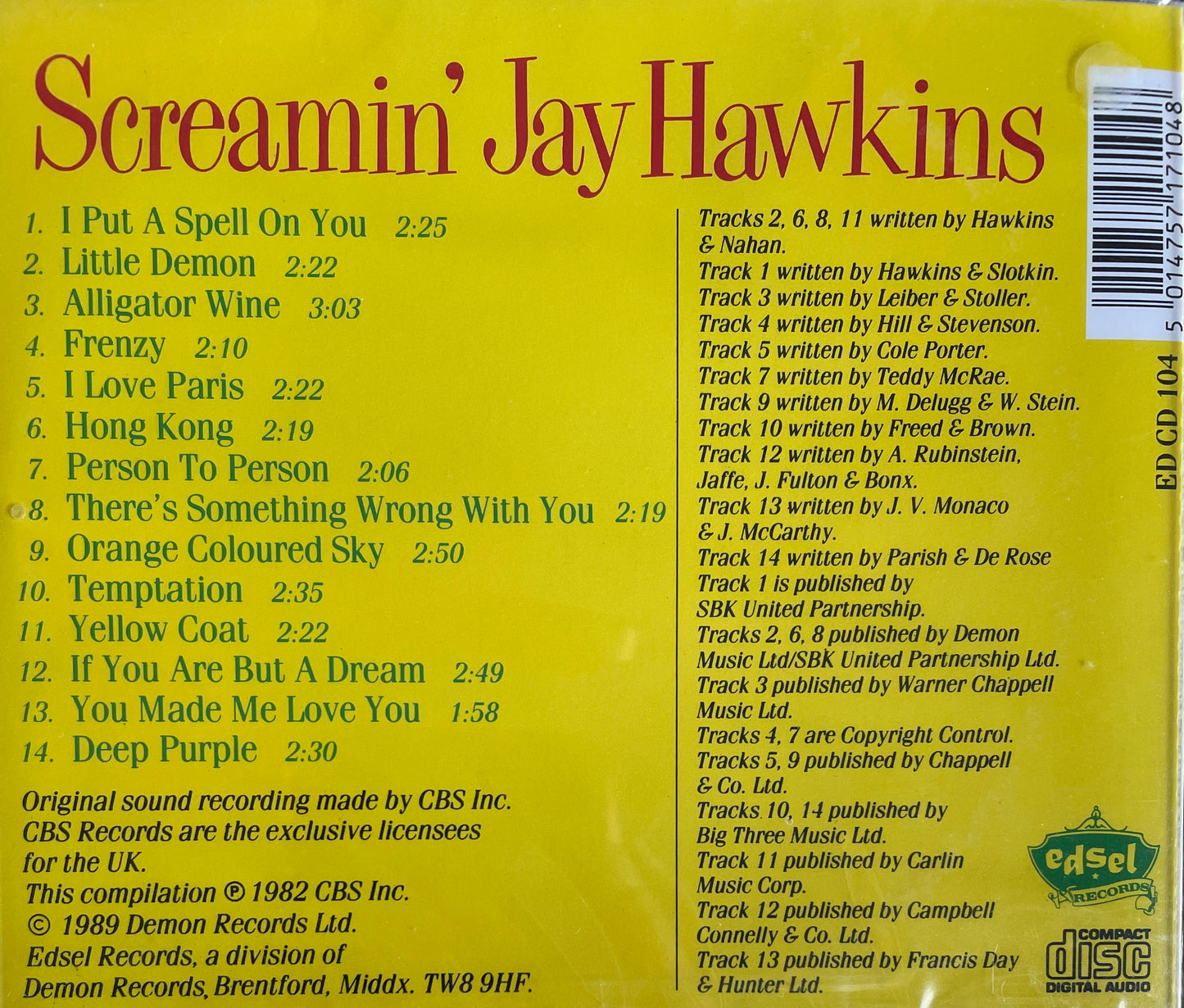CD - Screamin' Jay Hawkins - Frenzy