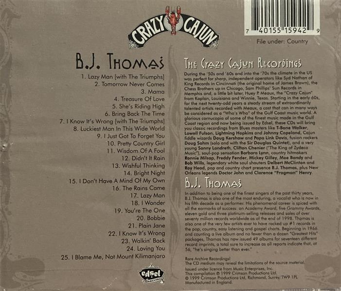 CD - B.J. Thomas - Texas Singer Deluxe